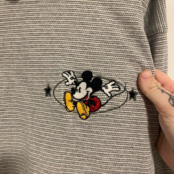Vintage Disney Mickey Mouse Embroidered Logo Long Sleeve Polo Shirt size XL - Picture 2 of 8